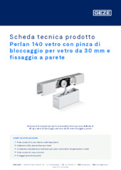 Perlan 140 vetro con pinza di bloccaggio per vetro da 30 mm e fissaggio a parete Scheda tecnica prodotto IT