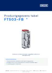 FT503-FB  * Productgegevens tabel NL