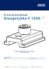 Stangstykke F 1200  * Produktdatablad NB