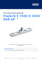 Fløjbrik E 1500/E 3000 NSK AP  * Produktdatablad DA