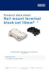 Rail mount terminal block set 10mm²  * Product data sheet EN