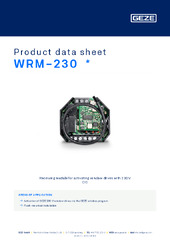 WRM-230  * Product data sheet EN