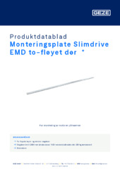 Monteringsplate Slimdrive EMD to-fløyet dør  * Produktdatablad NB