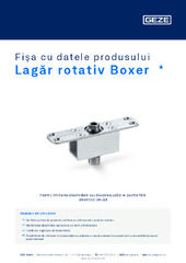 Lagăr rotativ Boxer  * Fișa cu datele produsului RO