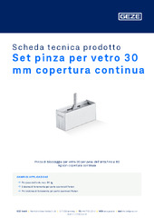 Set pinza per vetro 30 mm copertura continua Scheda tecnica prodotto IT