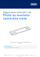 Ploča za montažu zatvarača vrata Sigurnosno-tehnički list HR