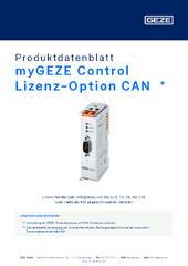 myGEZE Control Lizenz-Option CAN  * Produktdatenblatt DE