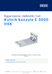 Kutnik konzole E 3000 HSK Sigurnosno-tehnički list HR