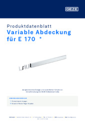 Variable Abdeckung für E 170  * Produktdatenblatt DE
