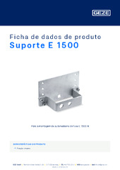Suporte E 1500 Ficha de dados de produto PT