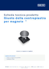 Giunto della contropiastra per magnete  * Scheda tecnica prodotto IT