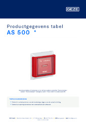 AS 500  * Productgegevens tabel NL
