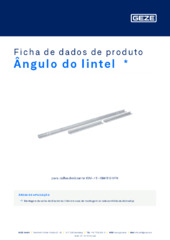 Ângulo do lintel  * Ficha de dados de produto PT