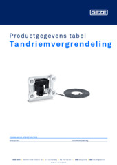 Tandriemvergrendeling Productgegevens tabel NL