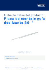 Placa de montaje guía deslizante BG  * Ficha de datos del producto ES
