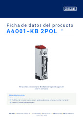 A4001-KB 2POL  * Ficha de datos del producto ES