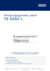 TS 5000 L Productgegevens tabel NL