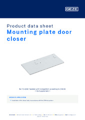 Mounting plate door closer Product data sheet EN