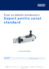 Suport pentru canat standard Fișa cu datele produsului RO