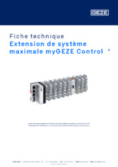 Extension de système maximale myGEZE Control  * Fiche technique FR