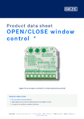 OPEN/CLOSE window control  * Product data sheet EN