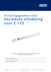 Variabele afdekking voor E 170  * Productgegevens tabel NL