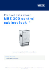MBZ 300 control cabinet lock  * Product data sheet EN