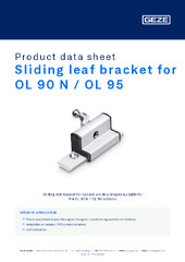 Sliding leaf bracket for OL 90 N / OL 95 Product data sheet EN