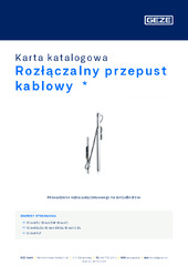Rozłączalny przepust kablowy  * Karta katalogowa PL