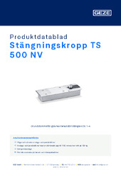 Stängningskropp TS 500 NV Produktdatablad SV