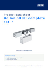 Rollan 80 NT complete set  * Product data sheet EN