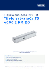 Tijelo zatvarača TS 4000 E KM BG Sigurnosno-tehnički list HR