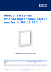 Intermediate frame 55×55 mm for JUNG LS 990 Product data sheet EN