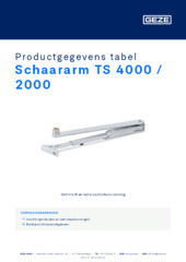 Schaararm TS 4000 / 2000 Productgegevens tabel NL
