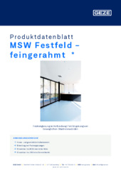 MSW Festfeld - feingerahmt  * Produktdatenblatt DE