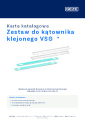 Zestaw do kątownika klejonego VSG  * Karta katalogowa PL