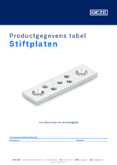 Dübelplatten Productgegevens tabel NL