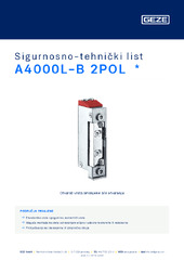 A4000L-B 2POL  * Sigurnosno-tehnički list HR