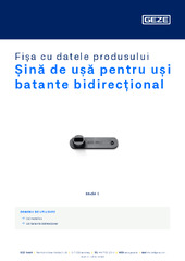 Șină de ușă pentru uși batante bidirecțional Fișa cu datele produsului RO
