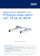 Prijenos stup-okvir vel. 75 za OL 90 N Sigurnosno-tehnički list HR