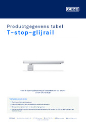T-stop-glijrail Productgegevens tabel NL