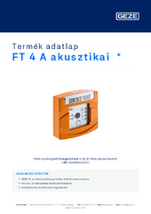 FT 4 A akusztikai  * Termék adatlap HU