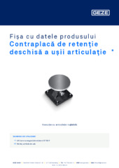 Contraplacă de retenție deschisă a ușii articulație  * Fișa cu datele produsului RO