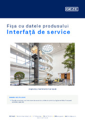 Interfață de service Fișa cu datele produsului RO