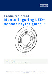Monteringsring LED-sensor bryter glass Produktdatablad NB