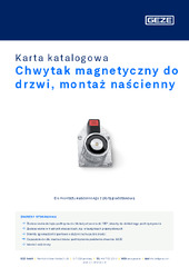 Chwytak magnetyczny do drzwi, montaż naścienny Karta katalogowa PL