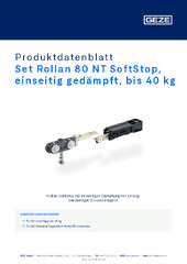 Set Rollan 80 NT SoftStop, einseitig gedämpft, bis 40 kg Produktdatenblatt DE