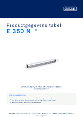 E 350 N  * Productgegevens tabel NL