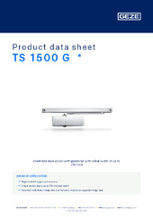 TS 1500 G  * Product data sheet EN