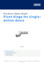 Pivot hinge for single-action doors Product data sheet EN